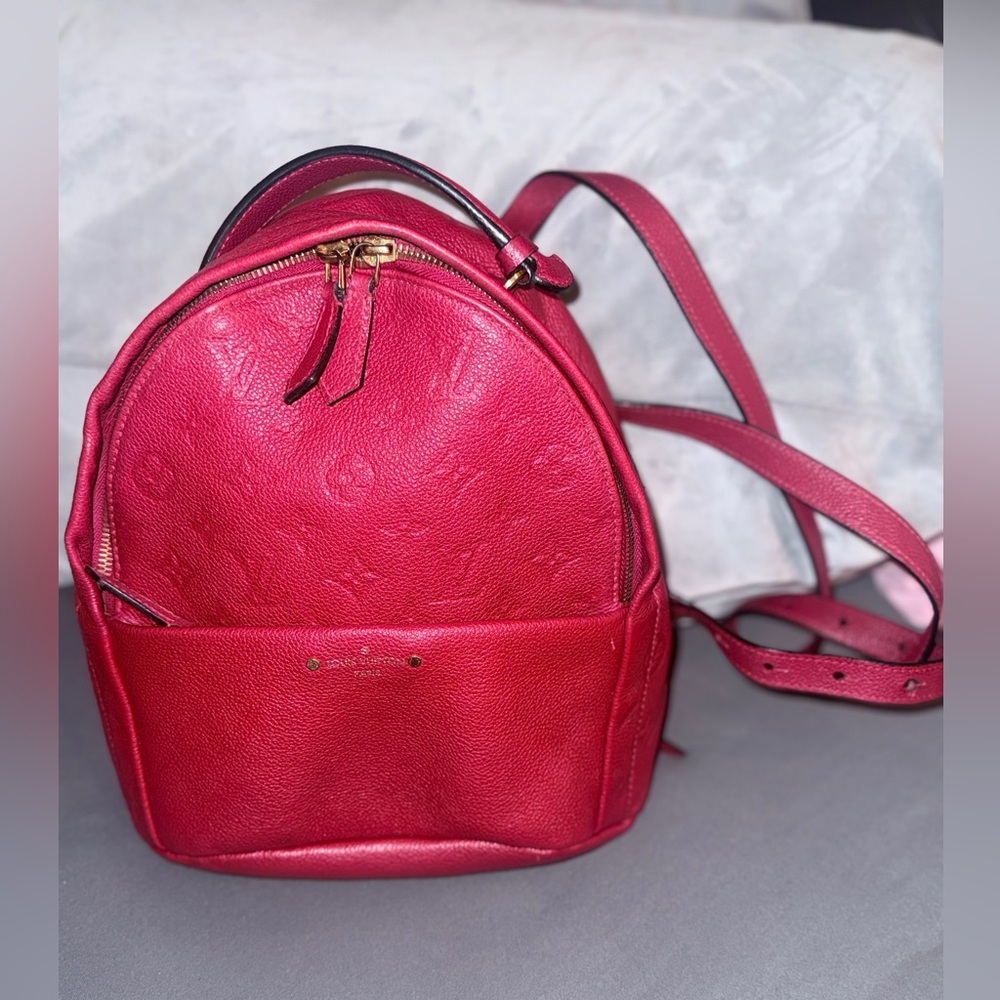 Louis Vuitton Sorbonne Backpack Red Monogram Empreinte Leather